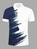 Men's Short-Sleeve Polo Shirt, Casual Print, Suitable for Golf, Color-Block Pattern, Sporty Style, Perfect Choice for Summer
