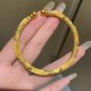 Vintage Sakura-Inspired Silk Gourd Bangle: Elegant Court-Style Bracelet Gift for Women