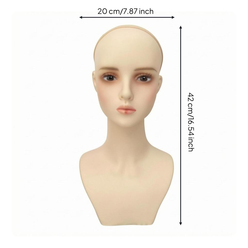 Hairpiece Display Mannequin Head Neck and Torso Bust SkinToned