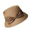 Straw Hat Women's Summer New Mesh High-end Flat-top Short-brimmed Sun Hat Seaside Travel Small Fragrant Bow