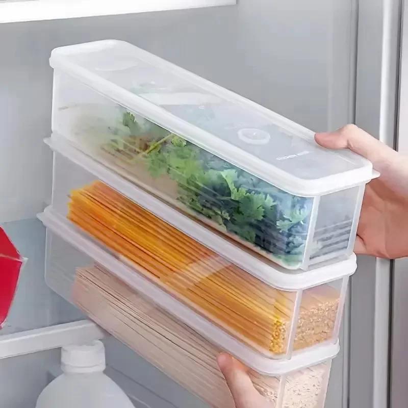 Noodle Storage Box Rectangular Plastic Refrigerator Food Freshness Box with Lid Kitchen Grain Food Noodle Seal Box Kitchen Tools