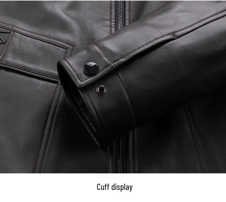 Men's 2025 Winter PU Leather Jacket with Detachable Fur Collar – Thick, Warm, and Casual Dad's Wear