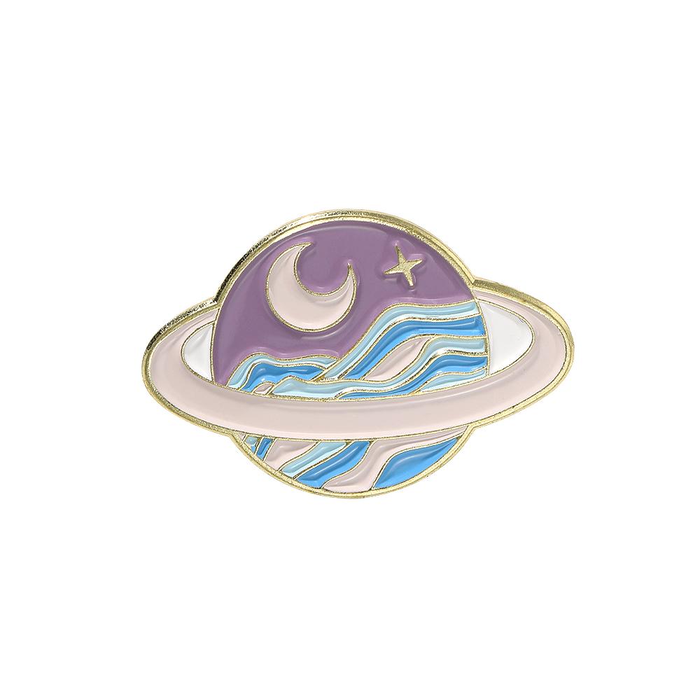 New Space Planet Enamel Brooches Galaxy Venus Jupiter Saturn Mars Mercury Earth Shaped Pins