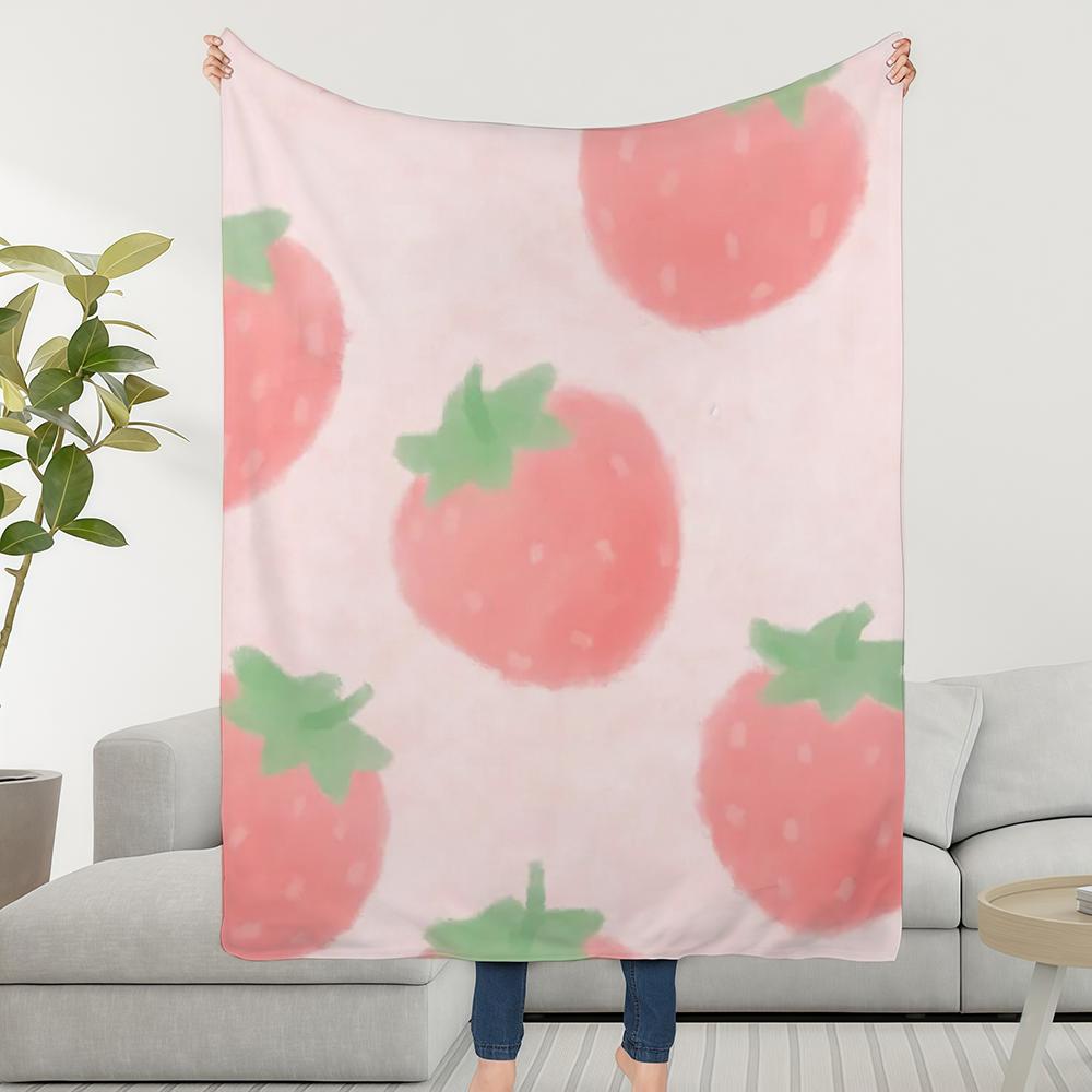 Summer Blanket Throw Super Hand Cosy Plush Fruits Living Room Sofa Couch Childish Drawn Birthday Gifts