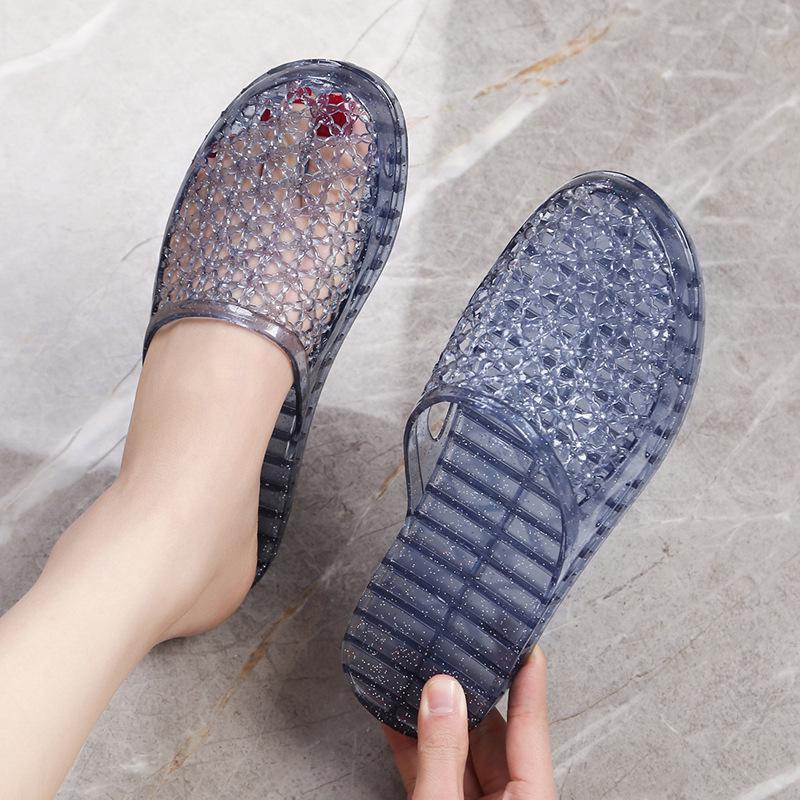 Women's Crystal Flat Sandals - Lightweight, Non-slip, Breathable Fashion for Spring & Summer