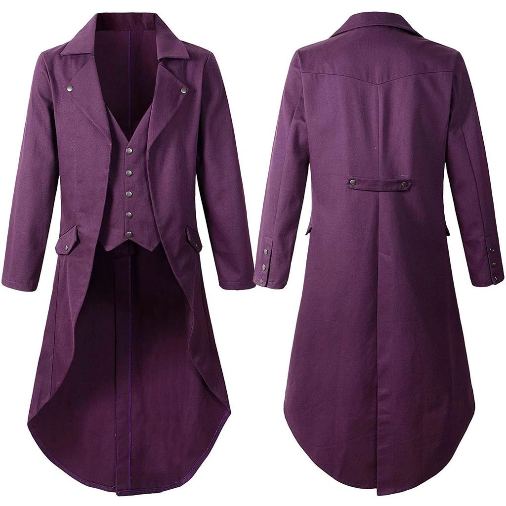2022 Men's Gothic Steampunk Long Tailcoat Performance Costume