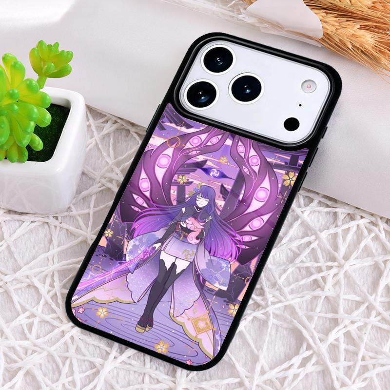 Genshin Impact Raiden Shogun Phone Case for iPhone 17 Air 16 15 11 12 14 13 Pro Max Shockproof Cover