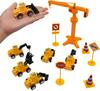 18 PCS Construction Cake Toppers Vehicles Cake Decoration Set Excavator Tower Crane Cupcake Topper Traffic and Road Sign Decor