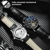 CHENXI Fashion Automatic Mechanical Watch Sun Moon Phase Tourbillon Waterproof Leather Strap Alloy Case Men's Watch