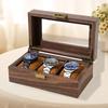 Retro Style Imitation Wood Soft Pillow Watch Box Chinese Style Brown Leather Storage Box Creative Gift Jewelry Box