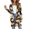 Women's Fashion Casual Comfortable Halloween Printed Mid-Length Cardigan With Pockets Jacket