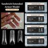 280Pcs Sandwich Dual Forms Nail Extension Upper Mold Coffin Almond Acrylic Top Bottom Molds 14 Sizes Nail Forms