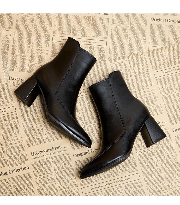 

Внешняя торговля Интернет знаменитости модные сапоги женские 2025 осень и зима новые европейские и американские короткие сапоги ботинки Martin женские 40 чёрный