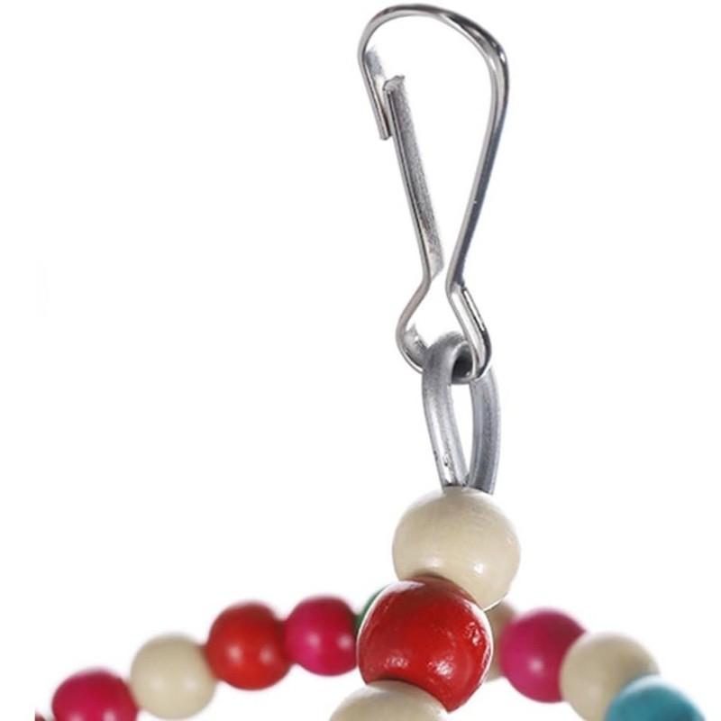 Interactive Hanging Hooks Bird Stand Colorful Beads Plastic Bird Swing Bendable Design Bird Activity Leg Exercise