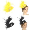 1920s Feather Felt Hat Shape Hairpins Bride Hair Clip Feather Felt Hat Headdress Y2k Style Hair Clip for Wedding