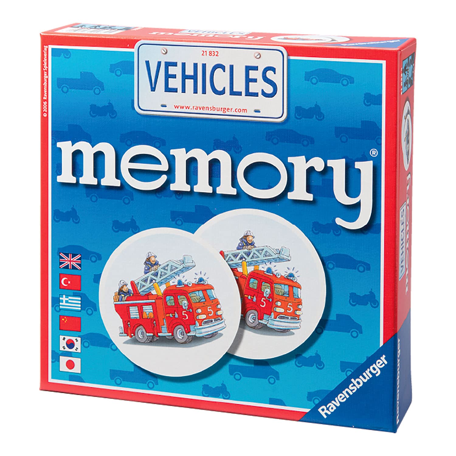 

Kawada Ravensburger Vehicle Memory Toy, Ages 3 and Up, 19.2 x 19.2 x 4.8 cm, RB21832-5