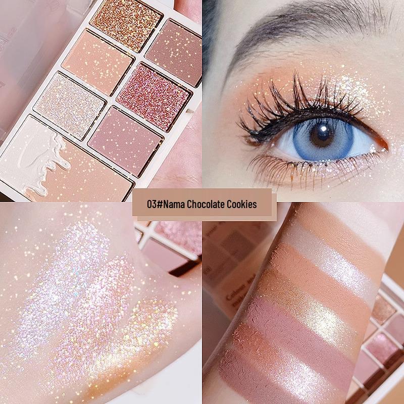 Xixi Huancai Mei Mou 7-Color Eyeshadow Palette: Earth Tone Shimmer & Matte Authentic Palette, Contouring & Highlighting