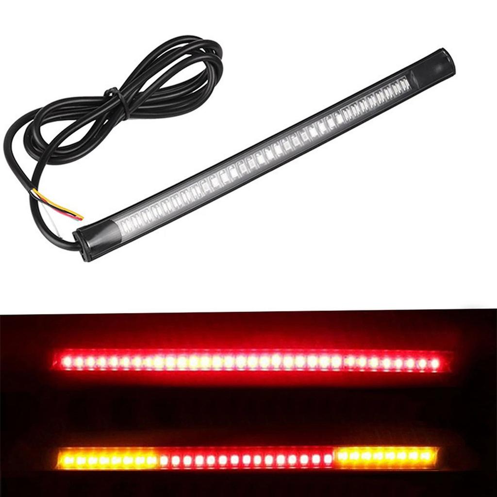 VrAre Motorbike Tail Light LED Motorcycle Light Bar Strip Tail Turn Signal Tail Rear Brake Stop Bulb Lamp Brake Light 2835 3014 48 SMD Color
