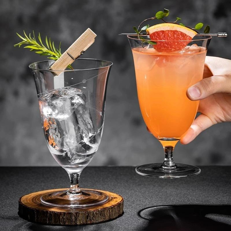 Japanische Ultra-dünne Cocktailgläser Tasse,Geschnitzte Glas-Kelche,Umgedrehte Mundstück Martini Saftgläser,Kurzbeinige Champagnergläser