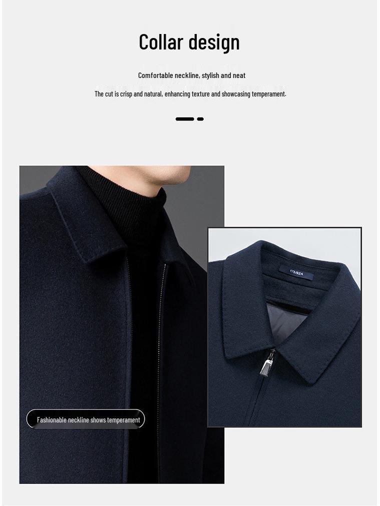 Hengyuanxiang 2025 Men's High-End Cashmere Wool Coat - Autumn/Winter Business Casual Suit for Young/Middle-Aged Men
