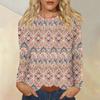 Women's Daily Casual Long-sleeved Printed O-neck Top