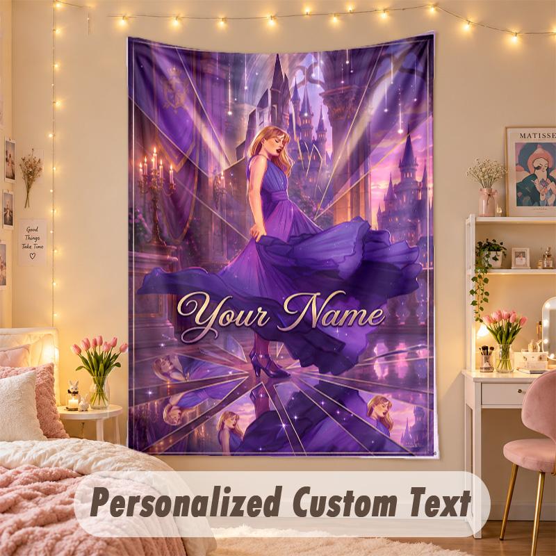 Custom Personalized Tapestry,Taylor Swift Print Custom Name Text Wall Art Hanging for Bedroom