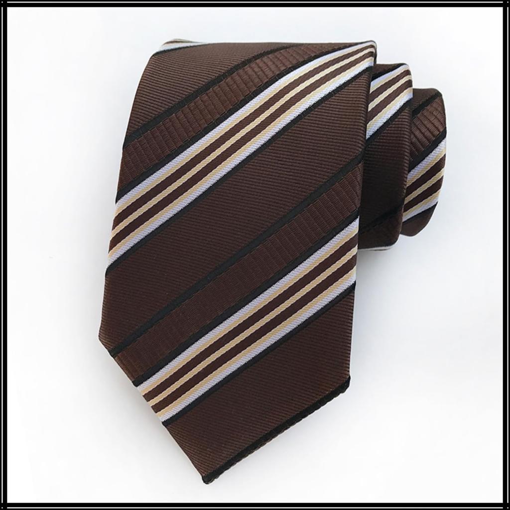 [White Fang] Jacquard-Streifen-Design Krawatte, Polyester, Stilvoll für Herren NC048 (B01)