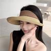 Big Brim Empty Top Straw Hat Women Summer Anti-Uv Protection Sunscreen Sun Hat Foldable Roll Up Shades Outdoor Cycling Beach Cap