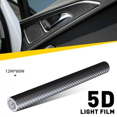 5D Kolfiber Tillbehör Glansig Bilvinyl Bilfilm Fiber Interiör Wrap Dekaler
