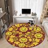 1pc Floral Pattern Carpet, Round Non Slip Durable Large Size Office Carpet, Suitable for Office