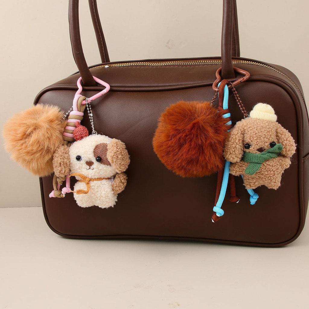 Plush Dog Keychain With Animal Pattern For Fashion Accessories 2025 Winter