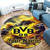Bvb Fan Gear Custom Name Round Area Rug Carpet Rug For Living Room Bedroom Sofa Playroom Decor Nonslip Floor Mat