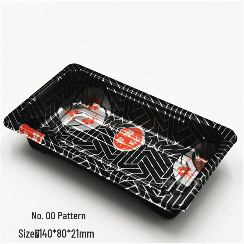 Sushi Box Set: No. 0 Disposable Plastic High Lid Tray for Japanese Takeaway - Available in 2, 3, or 4-piece Gunkan, 50 Sets