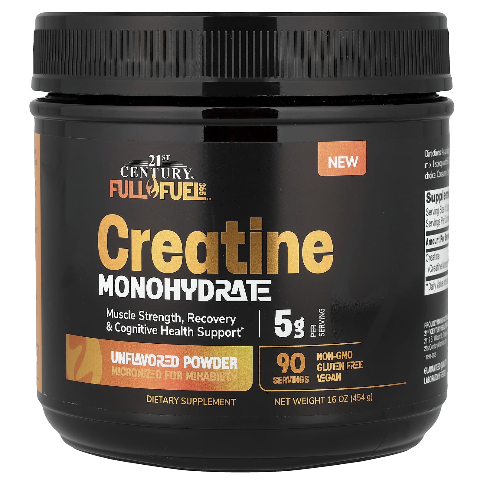 

21st Century, Full Fuel 365™, Creatine Monohydrate, Unflavored, 16 oz (454 g)
