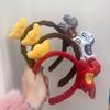 Red Pony Headpiece Plush New Year Mascot Headband Party Cartoon Horse Hair Hoop  Celebration