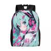 Custom 3D Printing Hatsuned Mikues Backpack for Voice Anime School College Travel Bags Women Men Bookbag Fits 15 Inch Laptop