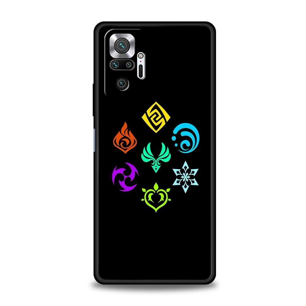 Roztomilé logo Genshin impact pro pouzdro na telefon Xiaomi Redmi Note 11 10 9 8 Pro 10S 9S 7 8T 9T 9A 8A 9C K50 K40 Gaming 11T 5G Soft Cover