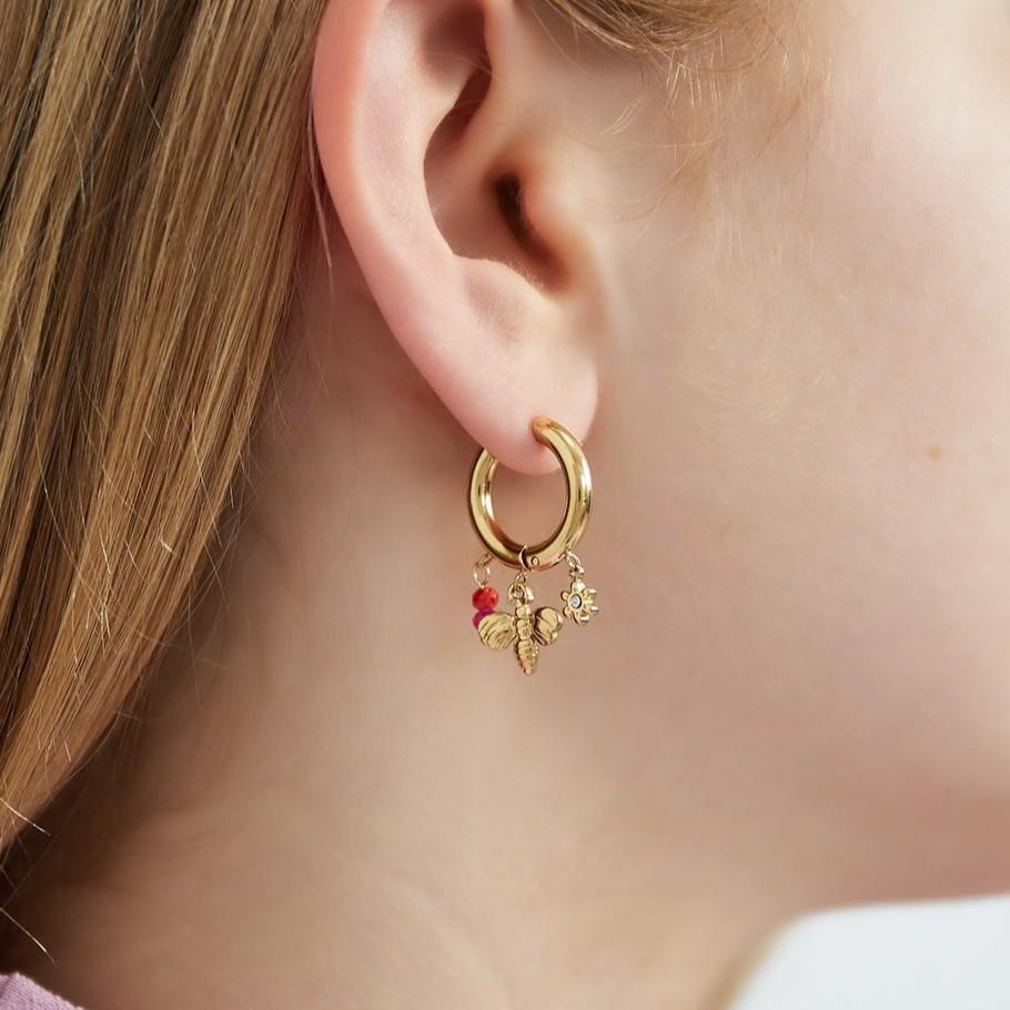 18K Gold-Plated Stainless Steel Crab Flower Ocean Earrings