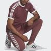 adidas T Shirts Men's Dark Red Crew Neck Moderate Straight Fit HE9548