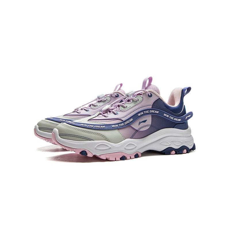 Li Ning Kids Synthetic Leather Comfortable Fashion Non-Slip Wear-Resistant Lightweight Shock Absorbing Low-Top Casual Shoes Kids Sneaker YKCU192-14