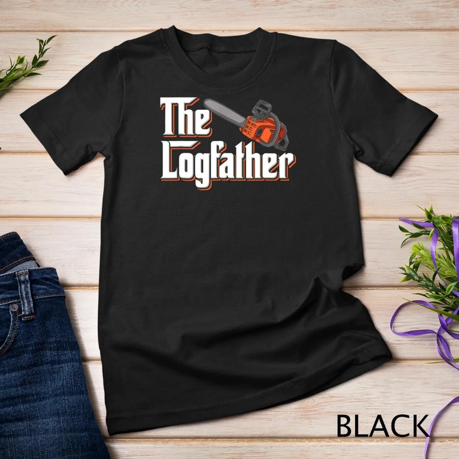

Funny Arborist Woodworker T Shirt The Logfather Chainsaw S чёрный