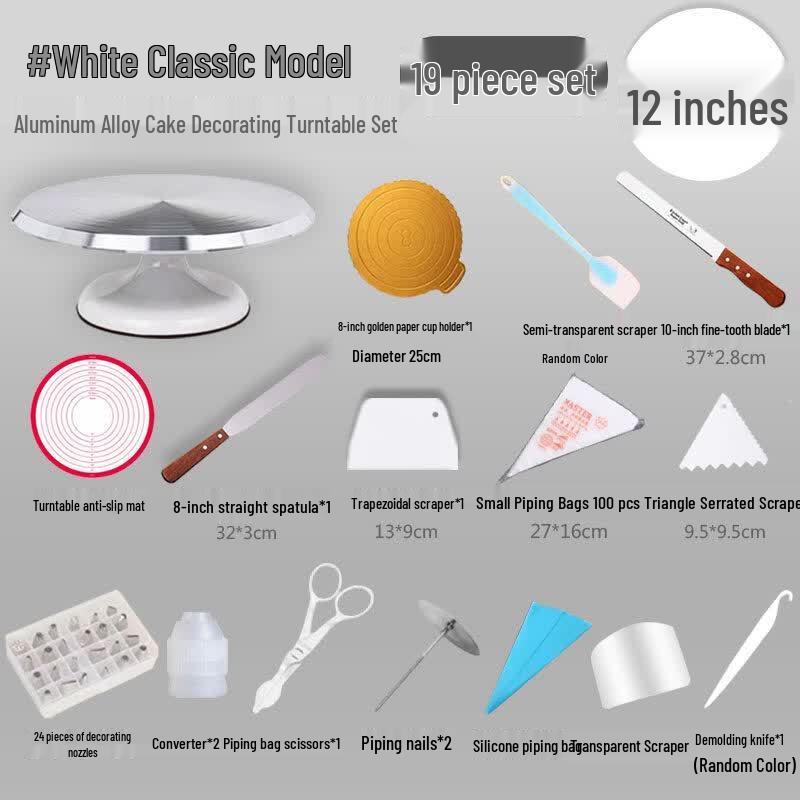 Aluminum Alloy Cake Decorating Turntable Set