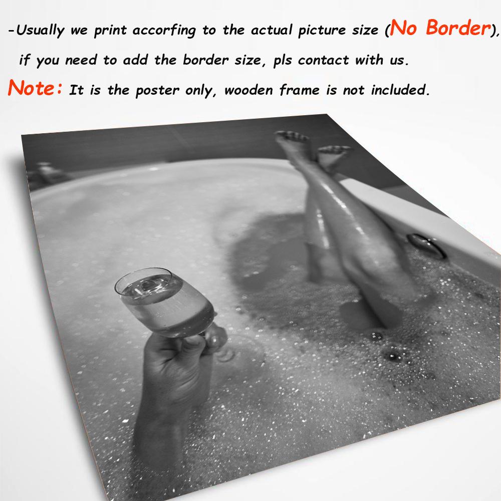 Toaletă modernă, femeie sexy, imprimeuri pe pânză, bar, fată, băutură, baie, afișe, modă, negru, alb, şampanie, pictură, decor