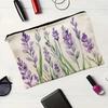 Yousheng Cosmetic Storage Bag, Thickened Canvas Pouch, with Smooth Zipper Large Capacity Stationery Organizer, Oil Painting Print Cosmetic Pouch