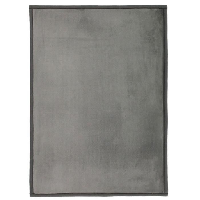 Living Room Rug Velvet Look Extra-soft Grey 160x230