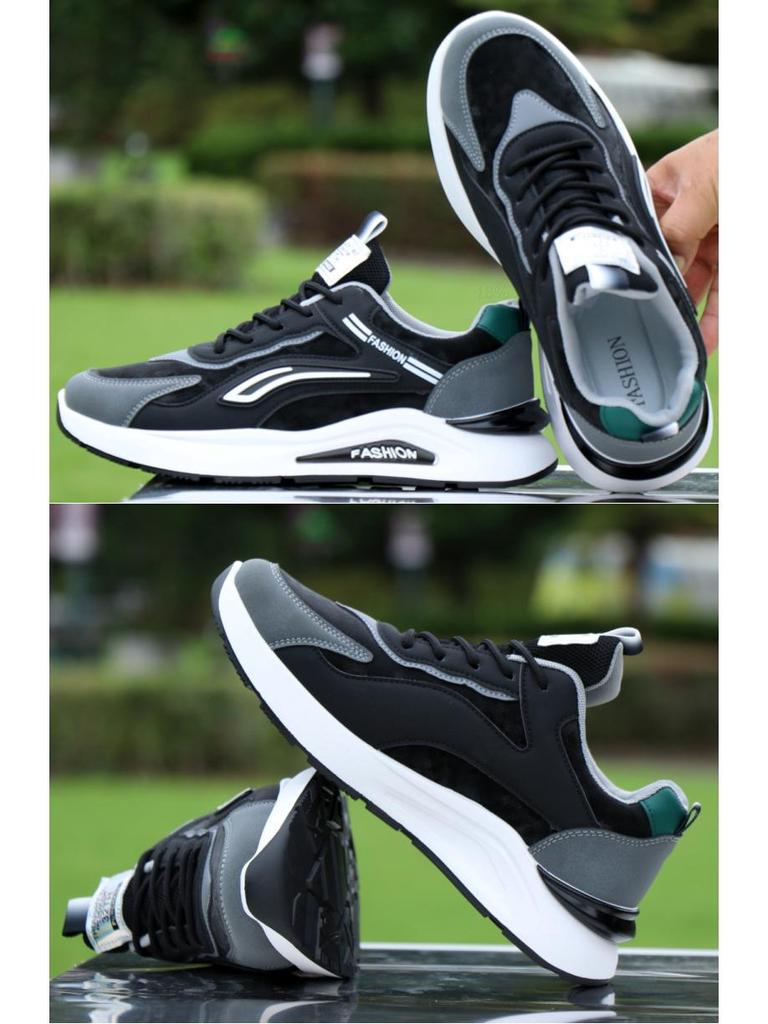 2025 Men's Casual Leather Running Shoes - Trendy, Waterproof, Non-Slip for Spring & Autumn