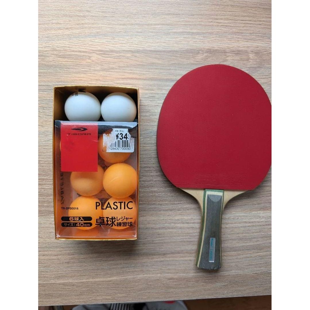 Used Nittaku Leaves table tennis racket and ball set