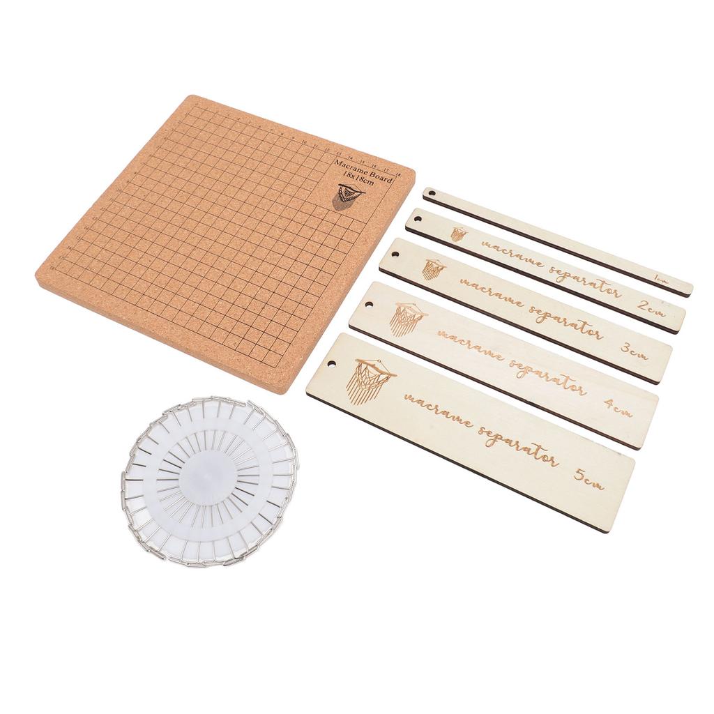 Macrame Board and Pins Double Sided Grids Macrame Project Board with 5 Rulers 30 T Pins for Braiding Bracelet Creating