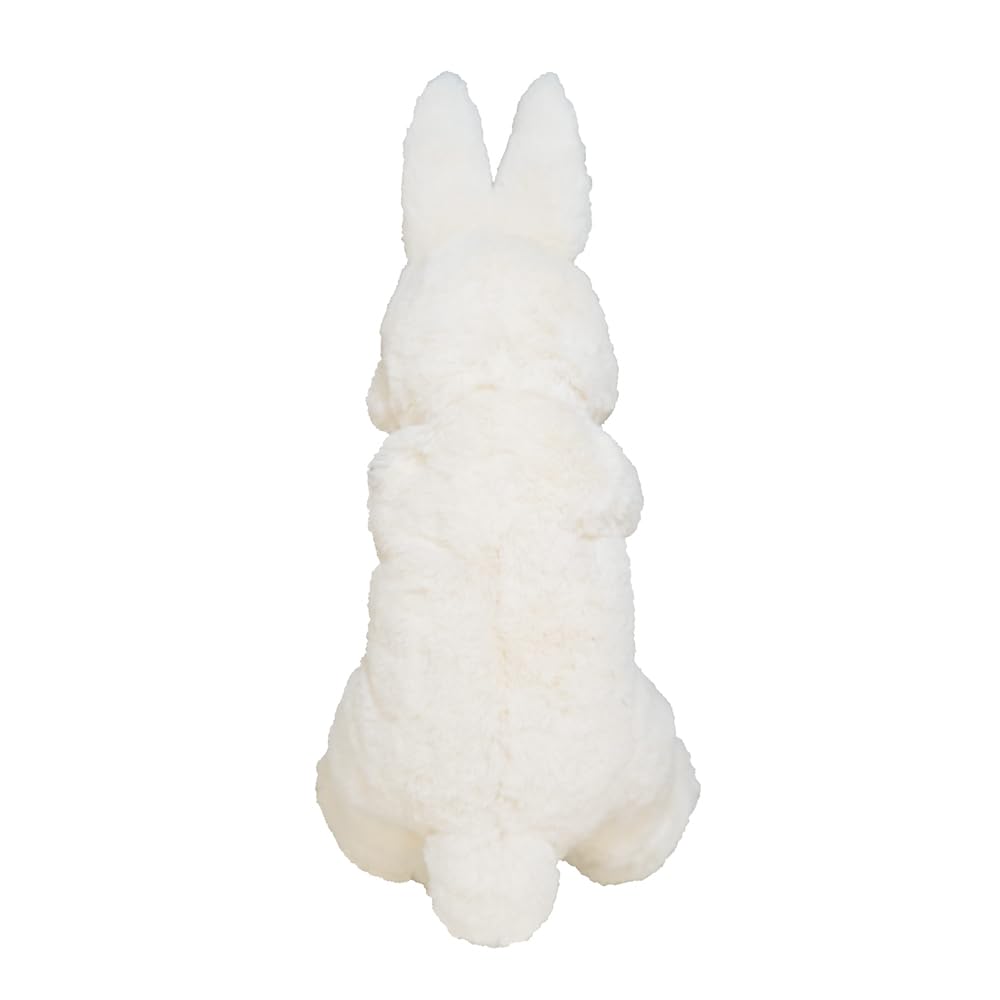 Sunlemon Knee-Hugging Rabbit, Sleeping Soundly, White, 17 x 14 x 36 cm, Plush Toy, Cute Animal, Rabbit, White, P-9542