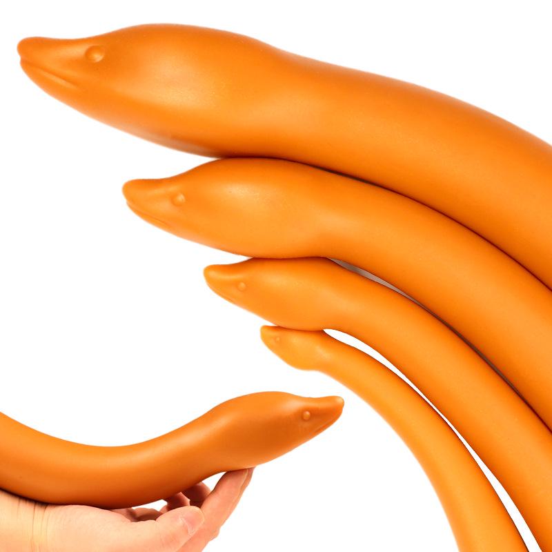 Dop Anal din Silicon Long Love cu Ventuză - Bici cu Mărgele Neregulate pentru Uz Erotic Adult